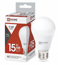 Лампа светодиодная низковольтная LED-MO-PRO 15Вт 12-48В Е27 4000К 1200Лм IN HOME Лампа светодиодная низковольтная LED-MO-PRO 15Вт 12-48В Е27 4000К 1200Лм IN HOME