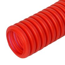 Труба гофрированная ПНД защитная для МПТ (пешель) красная д20/14,1 (100м/4800м уп/пал) Промрукав