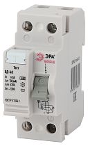 Устройство защитного отключения SIMPLE-mod-48 ЭРА SIMPLE УЗО ВД-40 2P 63А/100мА (электронное) (100/1 Устройство защитного отключения SIMPLE-mod-48 ЭРА SIMPLE УЗО ВД-40 2P 63А/100мА (электронное) (100/1