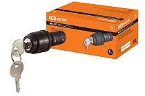 Переключатель с ключом на 2 положения с фиксацией SB7-CG25 d22мм 1з+1р черный  TDM