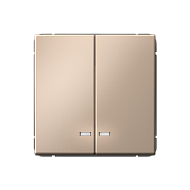 ArtGallery Песочный Выключатель двухклавишный, с подсветкой, сх.5а, 10АХ, механизм Systeme Electric (Schneider Electric)