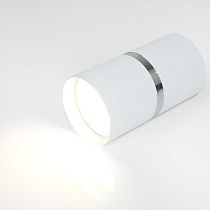 Спот GWL-GU10-M-IP20 Белый + Серебярное кольцо Диаметр