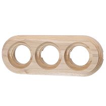 Рамка 3 постовая, накладной монтаж, дерево, цвет Натурель Bironi