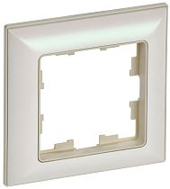 Рамка BRITE одноместная РУ-1-Бр бежевый/жемчужный  IEK