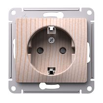Glossa Сосна Розетка с заземлением со шторками, 16А, механизм Systeme Electric (Schneider Electric)