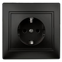 Розетка ЭРА Intro Plano 1-206-05 16А 250В антрацит с заземлением  со шторками
