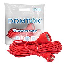 Удлинитель-шнур "DOMTOK" ПВС 3*1,5, 3,5кВт, з/к 10м