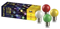 Набор ламп LIGHTING светодиодных декоративных G45 шар 1Вт 230В MIX E27 10 шт  IEK