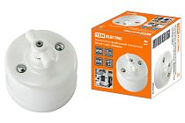 Выключатель фарфоровый поворотный с ручкой (бантик) 10А белый «Болонь»  TDM