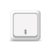 Выключатель проходной одноклавишный Олимп, открытой установки, 10А, 220В, белый UNIVERSAL