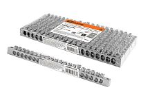 Шина "N" нулевая 6х9мм 20/2 (20 групп/крепеж по краям) никелированная инд. стикер  TDM