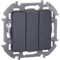 INSPIRIA Выключатель 3-клавишный 10А антрацит