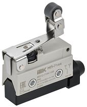 Микропереключатель концевой МП-7144 укороченный рычаг с регулируемым роликом IP64 IEK