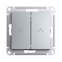 AtlasDesign 2-клавишный ВЫКЛЮЧАТЕЛЬ ЖАЛЮЗИ, 10А, мех., АЛЮМИНИЙ Systeme Electric (Schneider Electric)