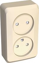 ЭТЮД открытая установка Кремовый Розетка двойная без заземления со шторками Systeme Electric (Schneider Electric) ЭТЮД открытая установка Кремовый Розетка двойная без заземления со шторками Systeme Electric (Schneider Electric)