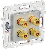 SKANDY Аудиорозетка 4-местная SK-A01S серебряный IEK