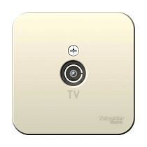 Blanca открытая установка с изолированной пластиной Молочный Розетка TV Systeme Electric (Schneider Electric)