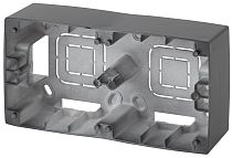 Коробка ЭРА 12 12-6102-12 графит для накладного монтажа механизмов двухместная