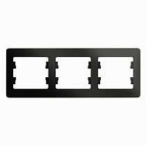 Glossa Антрацит Рамка 3 постовая, горизонтальная Systeme Electric (Schneider Electric)
