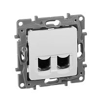 ETIKA Розетка компьютерная двойная RJ45 категория 6 UTP белый