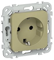 FLITE Розетка с заземлением без защитных шторок безвинтовое крепление 16А РС11-1-ФлО оливковый IEK