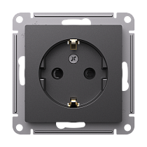 AtlasDesign Базальт Розетка с заземлением, со шторками, 16А, механизм Systeme Electric (Schneider Electric)