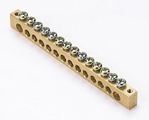 Шина нулевая 14 групп/крепеж по краям, сечение 8x12 DEKraft