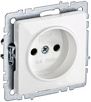 BRITE Розетка 1-местная без заземления без защитных шторок 10А РС10-1-0-БрБ белый  IEK