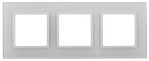 Рамка для выключателей и розеток тройная ЭРА Elegance 14-5103-01 стекло белый