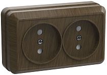 РС22-2-ОД Розетка 2местная без заземления 10А открытое устройство ОКТАВА (дуб) IEK РС22-2-ОД Розетка 2местная без заземления 10А открытое устройство ОКТАВА (дуб) IEK