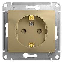 Glossa Титан Розетка с заземлением со шторками Systeme Electric (Schneider Electric)