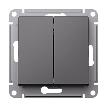 AtlasDesign Базальт Выключатель 2-клавишный, сх.5, 10АХ, механизм Systeme Electric (Schneider Electric)
