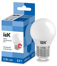 Лампа светодиодная G45 шар 5Вт 230В 6500К E27  IEK
