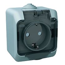 ЭТЮД открытая установка Серый Розетка одинарнаяс заземлением с крышкой, со шторками IP44 Systeme Electric (Schneider Electric) ЭТЮД открытая установка Серый Розетка одинарнаяс заземлением с крышкой, со шторками IP44 Systeme Electric (Schneider Electric)