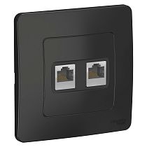 Blanca скрытая установка Антрацит Розетка 2-ая компьютерная RJ45 Systeme Electric (Schneider Electric)