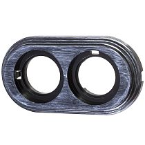 Рамка двухпостовая,серия Лизетта, пластик, цвет Серебряный Bironi