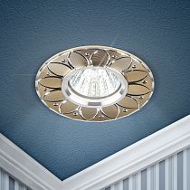 Светильник встраиваемый аллюминевый ЭРА KL42 SL/GD литой MR16,12V/220V, 50W  серебро/золото Светильник встраиваемый аллюминевый ЭРА KL42 SL/GD литой MR16,12V/220V, 50W  серебро/золото