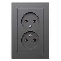 AtlasDesign Базальт Розетка двойная без заземления,16А, в сборе Systeme Electric (Schneider Electric)
