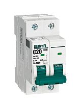 Авт. выкл. без теплозащиты 2P 20А х-ка C 6кА ВА-103M DEKraft