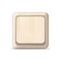 Выключатель одноклавишный Олимп, открытой установки, 10А, 220В, сосна UNIVERSAL