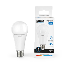 Лампа светодиодная Gauss Elementary A60 20Вт E27 1750lm 6500K Лампа светодиодная Gauss Elementary A60 20Вт E27 1750lm 6500K