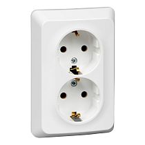 ЭТЮД скрытая установка Белый Розетка двойная с заземлением 16А 250B Systeme Electric (Schneider Electric)