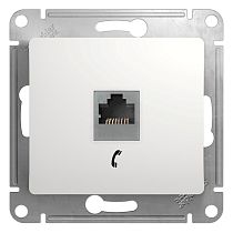 Glossa Белый Розетка телефонная RJ11 Systeme Electric (Schneider Electric)