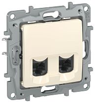 IEKETIKA Розетка компьютерная двойная RJ45 категория 5Е UTP 6723551 слоновая кость IEK