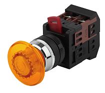 Кнопка ЭРА AEА-22 "Грибок" желтый d22мм 1з+1р (10/400/4000)