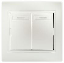 Выключатель ЭРА Intro Plano 1-104-06 10А 250В перламутр двухклавишный