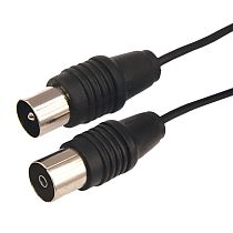 ВЧ-кабель, ТВ-гнездо - ТВ-штекер, длина 3 метра, черный REXANT