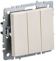 BRITE Выключатель 3-клавишный 10А ВС10-3-0-БрКр бежевый  IEK