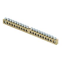 Шина PEN "ноль-земля" (6х9мм) 20 отверстий латунь крепеж по центру EKF PROxima Шина PEN "ноль-земля" (6х9мм) 20 отверстий латунь крепеж по центру EKF PROxima