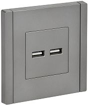 FORTE&PIANO Розетка USB A+A 3,1А FP549 сталь IEK FORTE&PIANO Розетка USB A+A 3,1А FP549 сталь IEK